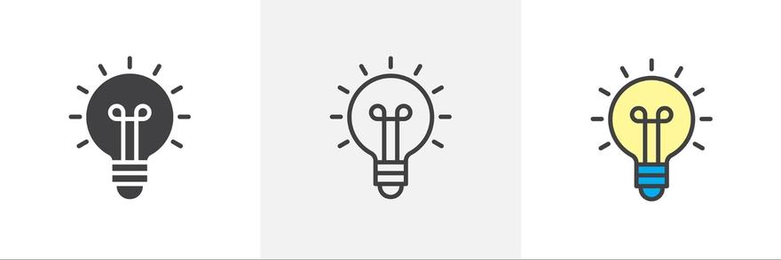 Agile project management: Illustration of light bulb icons