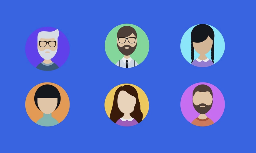 Graphical icons of personas