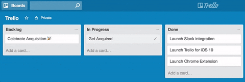 An animated GIF of a Kanban in Trello