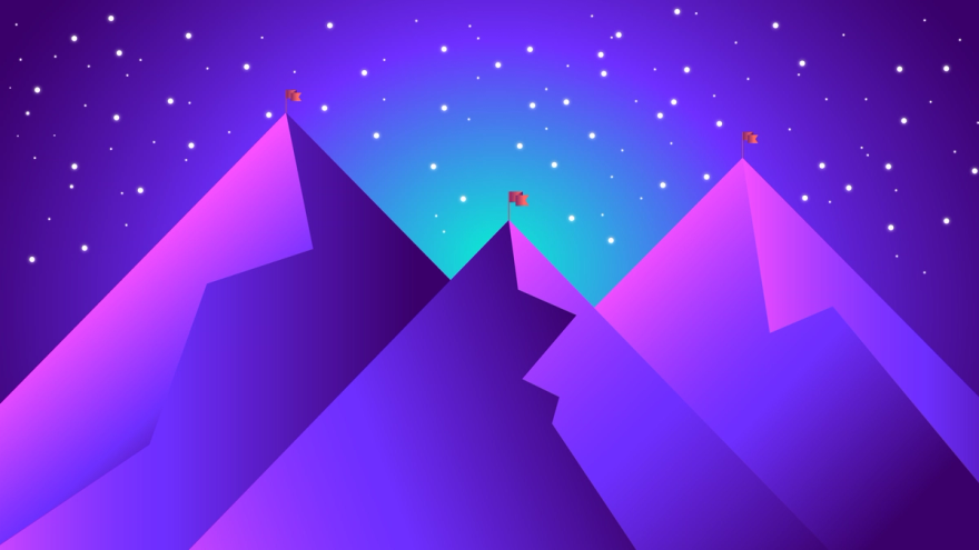 image of 3 graphical mountains