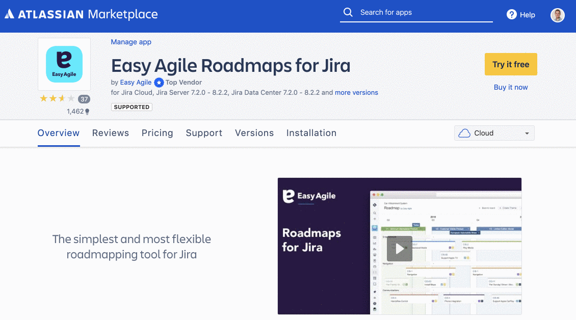 Easy Agile Roadmaps for Jira pricing GIF