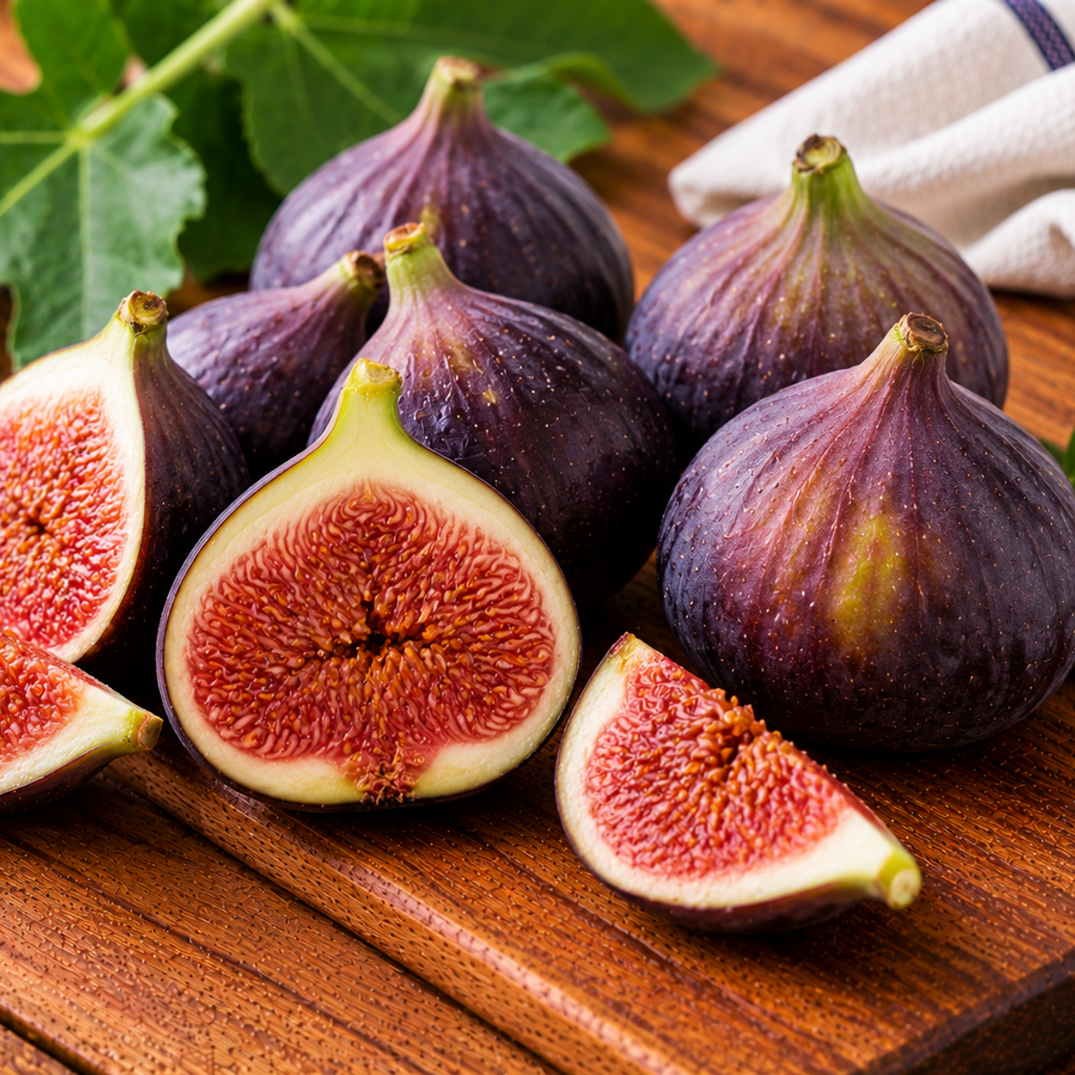 Figs with soft, pear-shaped bodies and purple or green skin