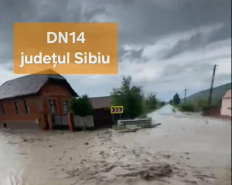 inundatii - drumuri distruse - Sibiu - Țapu- evaluare - pagube 