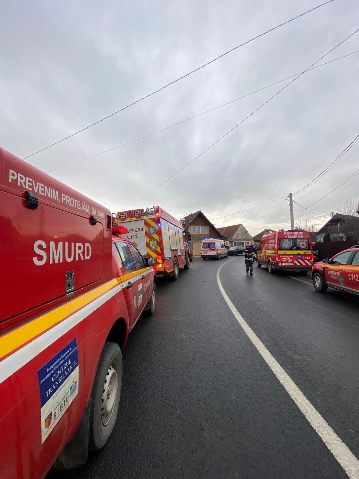 Trei răniți -  accident - Scoreiu - DN1- Sibiu