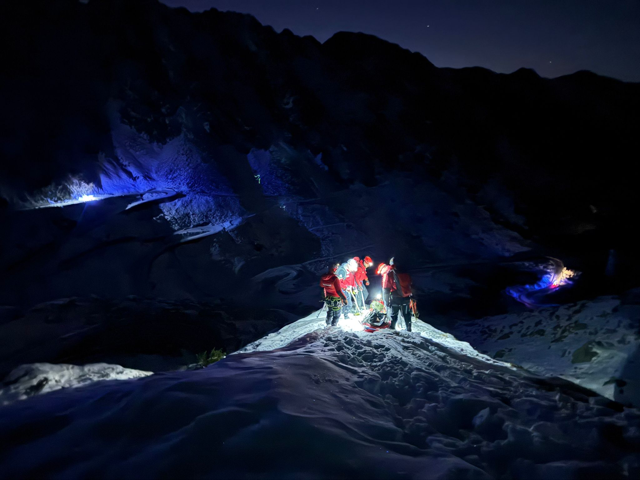 Munții Făgăraș- Intervenție nocturnă - Sibiu - Salvamont Sibiu - salvare -  turist accidentat - 