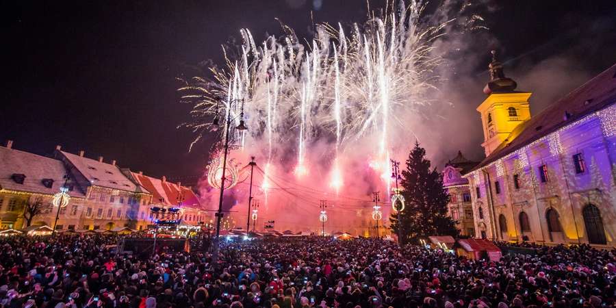 Revelion in piata mare din Sibiu
