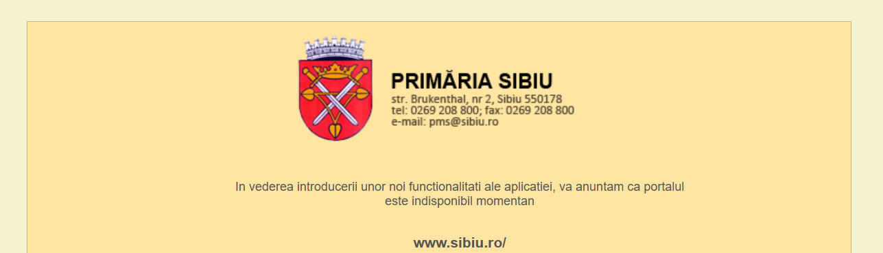 Site - Primăriei Sibi -  indisponibil 