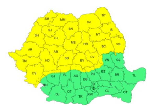 Sibiu - se strica vremea - vot -  Cod Galben - ploi - vijelii