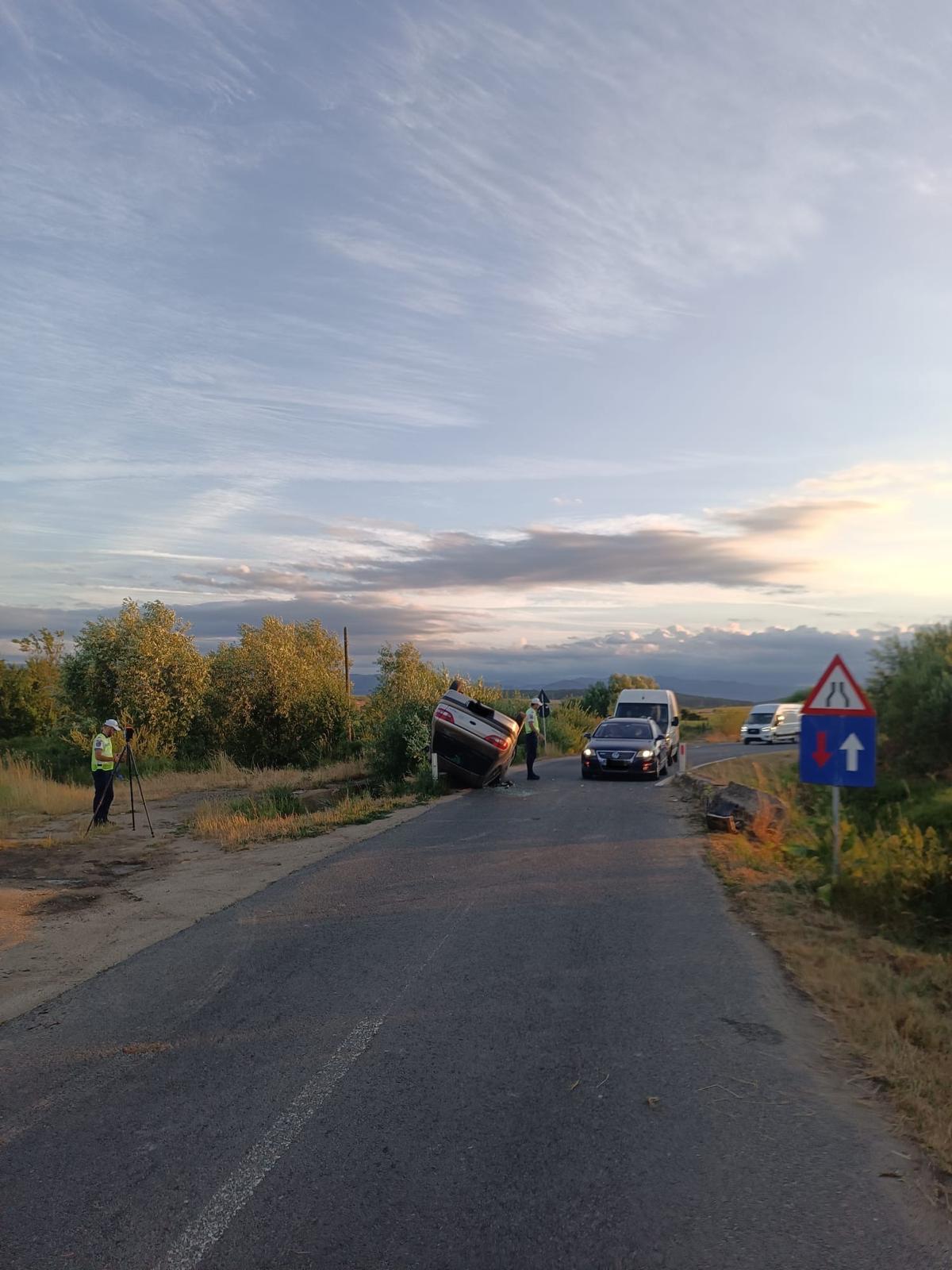  alcoolemie de 1,13 mg/l - Rusciori -  răsturnat cu mașina - Poliția Sibiu