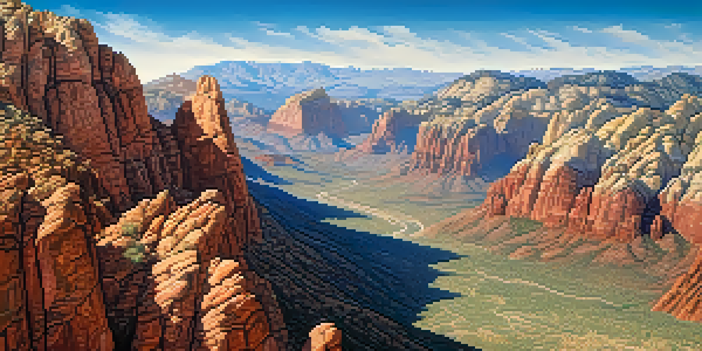 Aerial view of Red Rock Canyon with climbers on the rock formations, highlighting the beauty of the desert landscape.