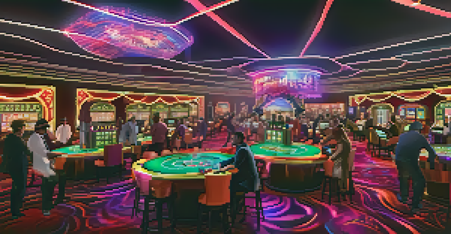 Players wearing VR headsets in a realistic virtual casino environment, engaged in immersive gaming experiences.