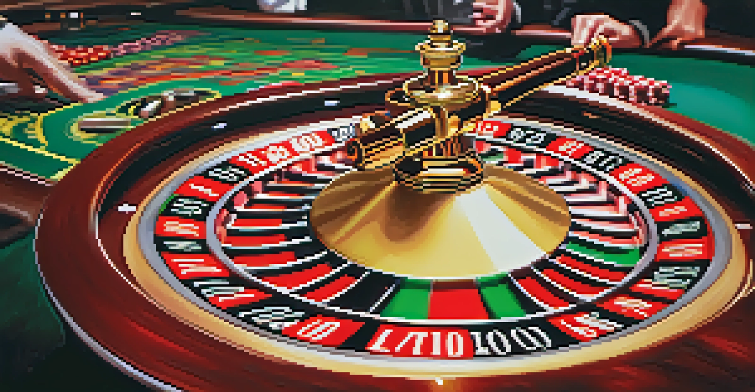 A close-up of a roulette table with players and chips in a Las Vegas casino.