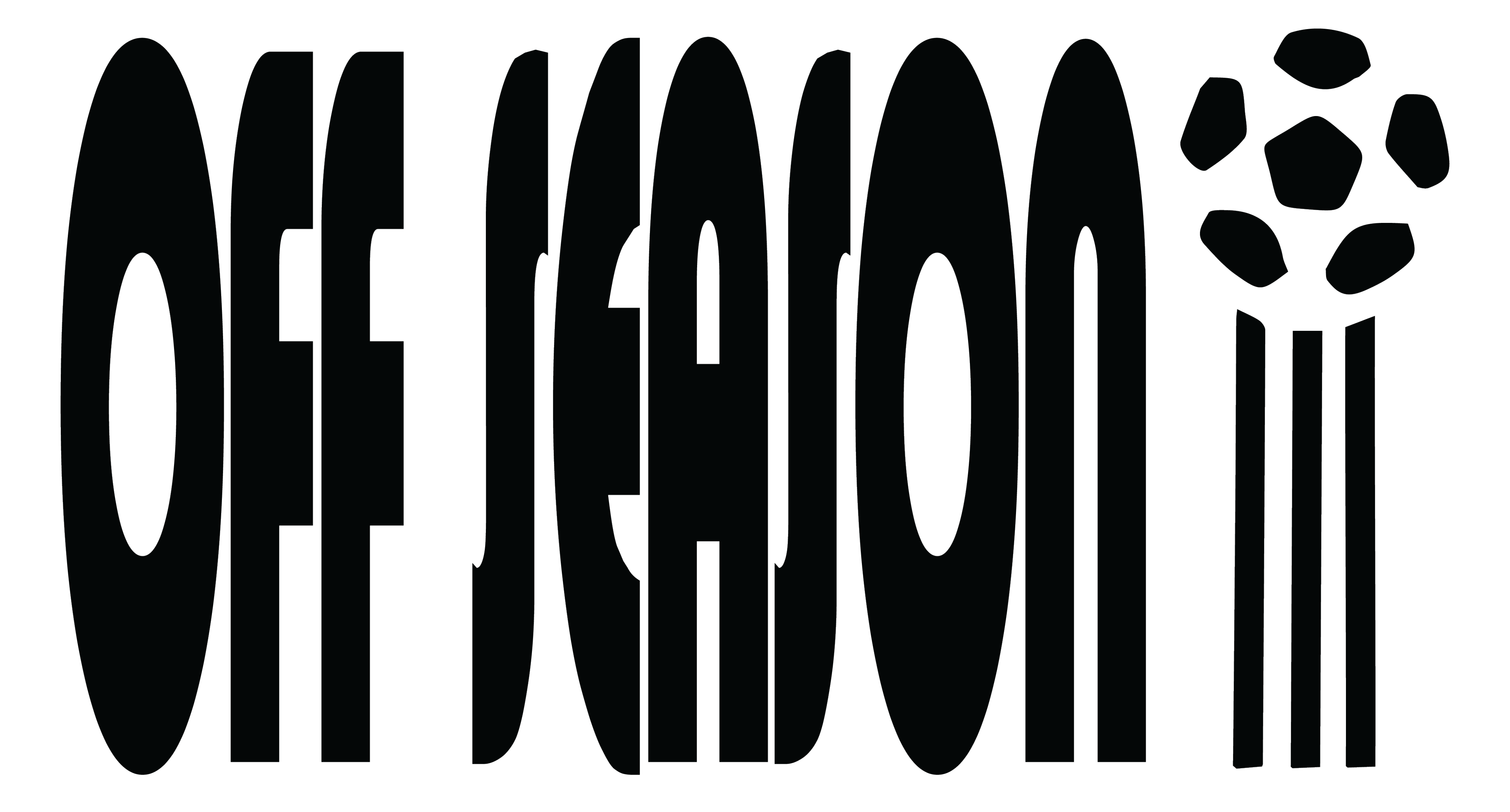 OFF SEASON wordmark logo with a stylised football mascot