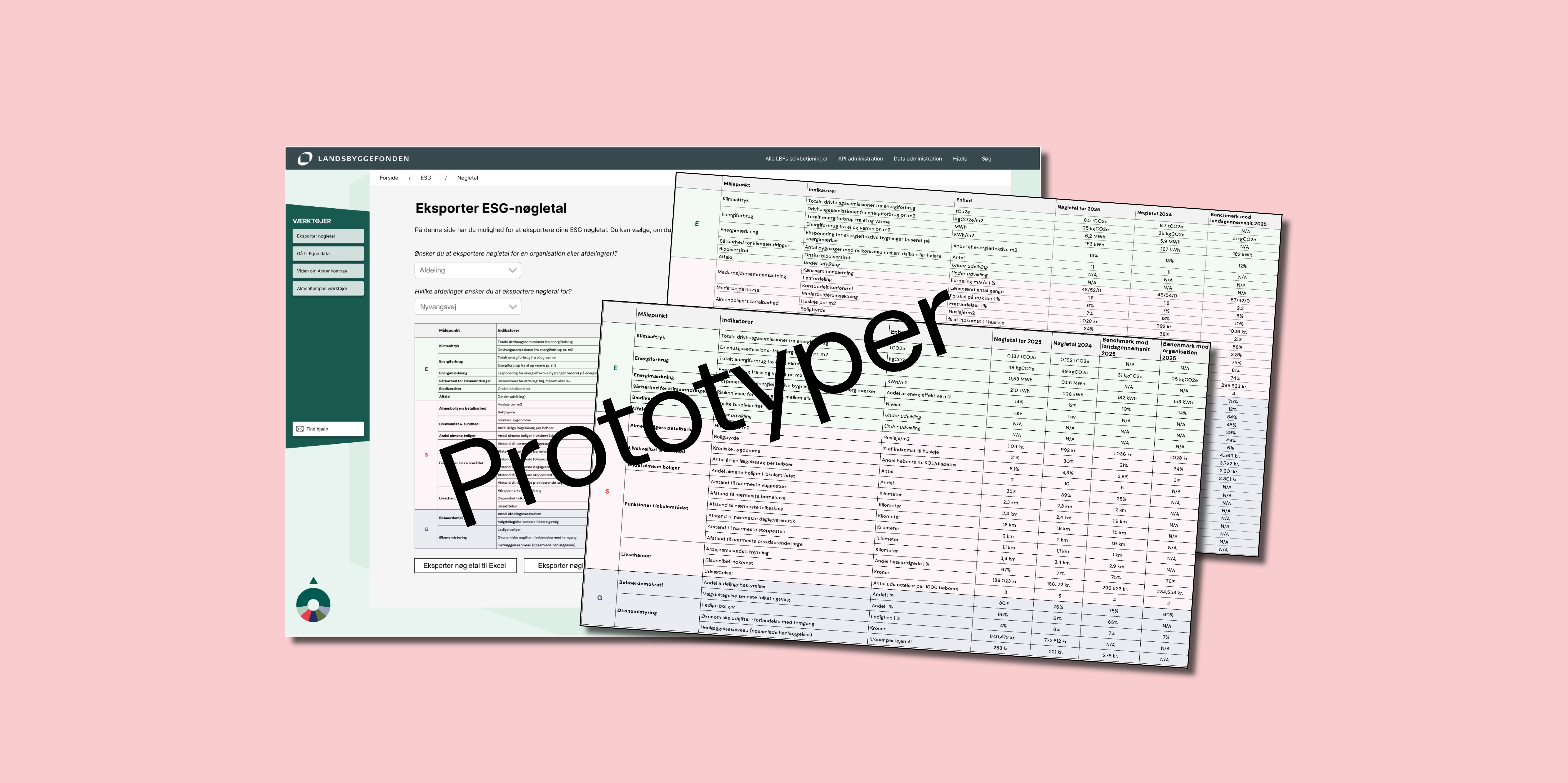 Skærmbillede af skemaer fra egne data-modul (prototype)