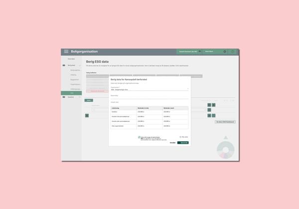 Skærmbillede af modul til at taste egne data ind i ESG-dashboardet