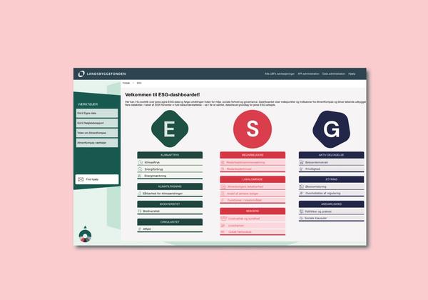 Screenshot af hjemmeside, der viser målepunkter under E, S og G