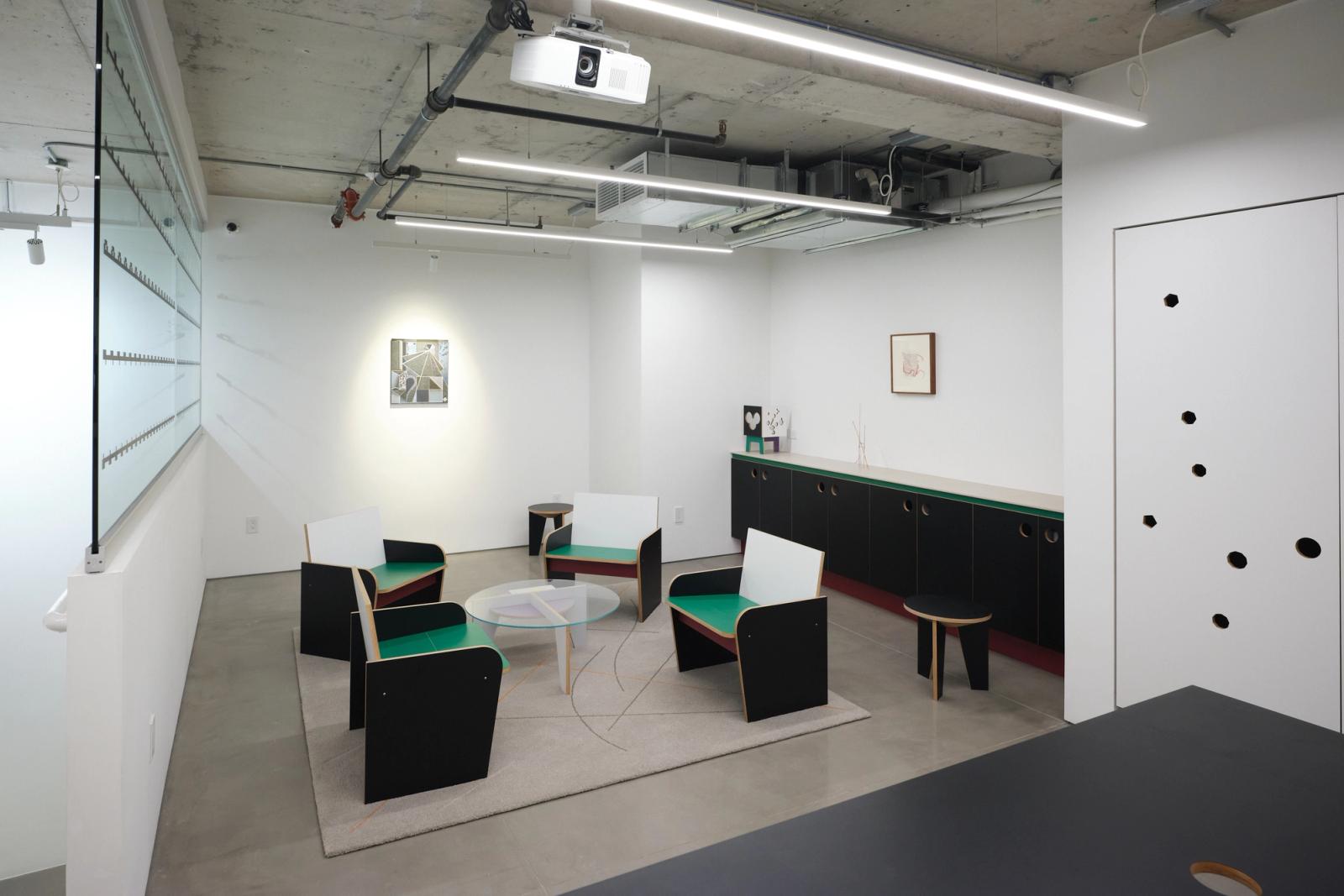 Hong Seung-Hye, Artist’s Architecture, Artist’s Furniture, 2025, Space ZeroOne Mezzanine Lounge, New York (Made in Studio GAGAGUZOOK Seoul, 2025). Courtesy of the artist. Photo: Charlie Rubin.