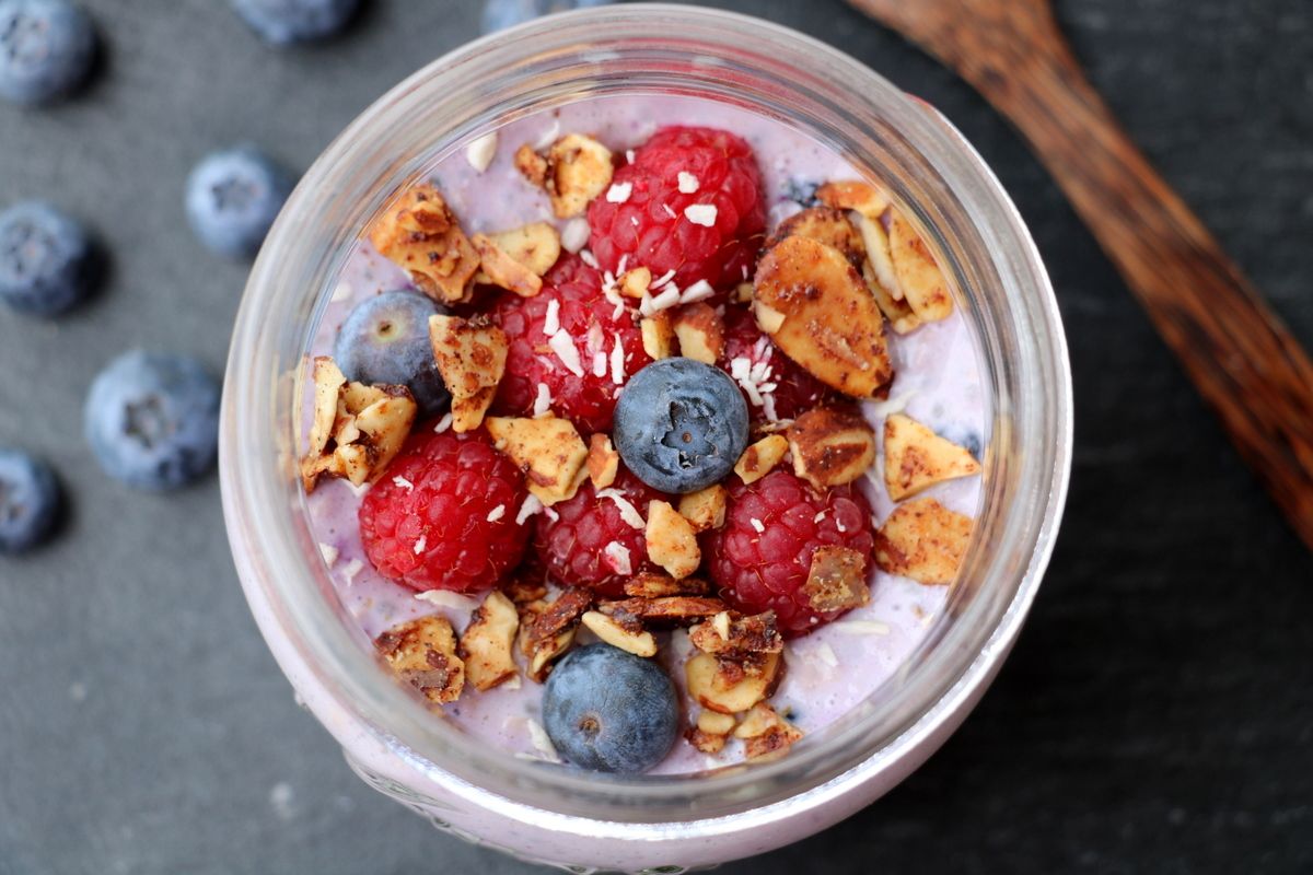 Kjøleskapsgraut med blåbærsmak