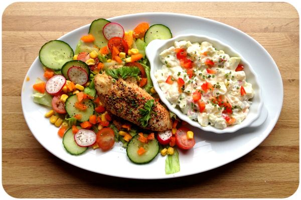 Oppskrift; proteinrik eple- og potetsalat