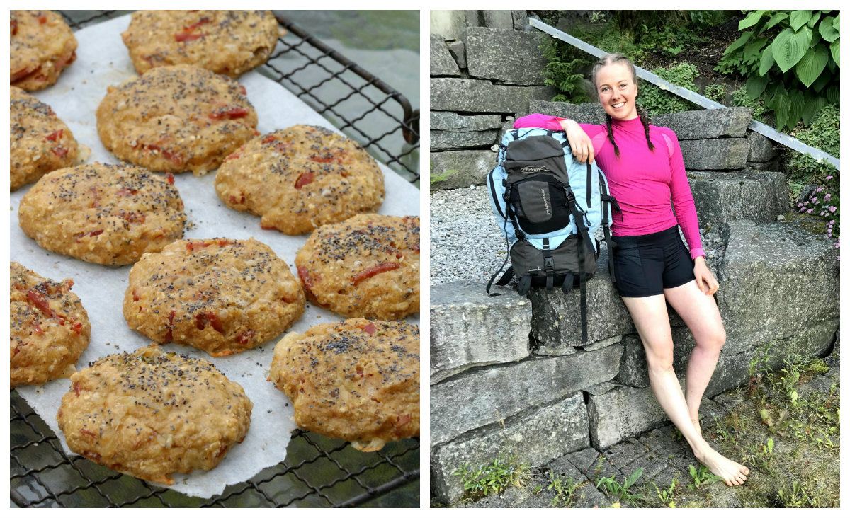 Ut på tur & proteinrike havrerundstykker med innbakt ost og skinke