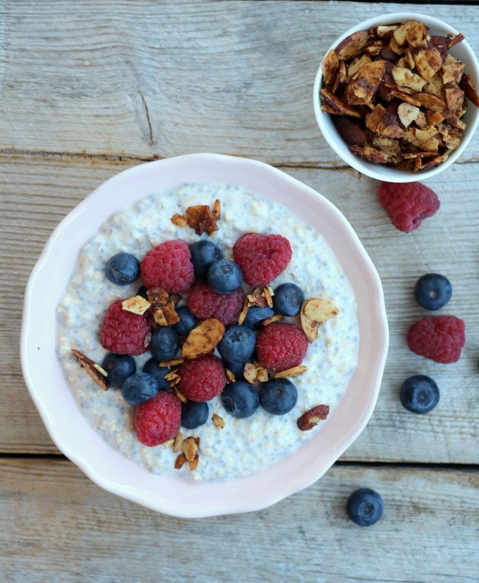 Kjøleskapsgrøt med havre og chiafrø