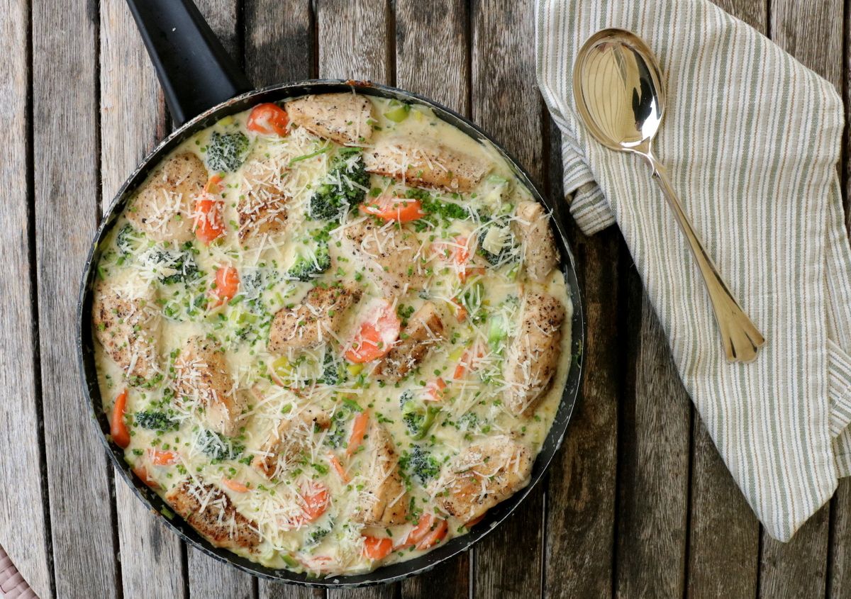 Kyllingpanne med krema parmesansaus