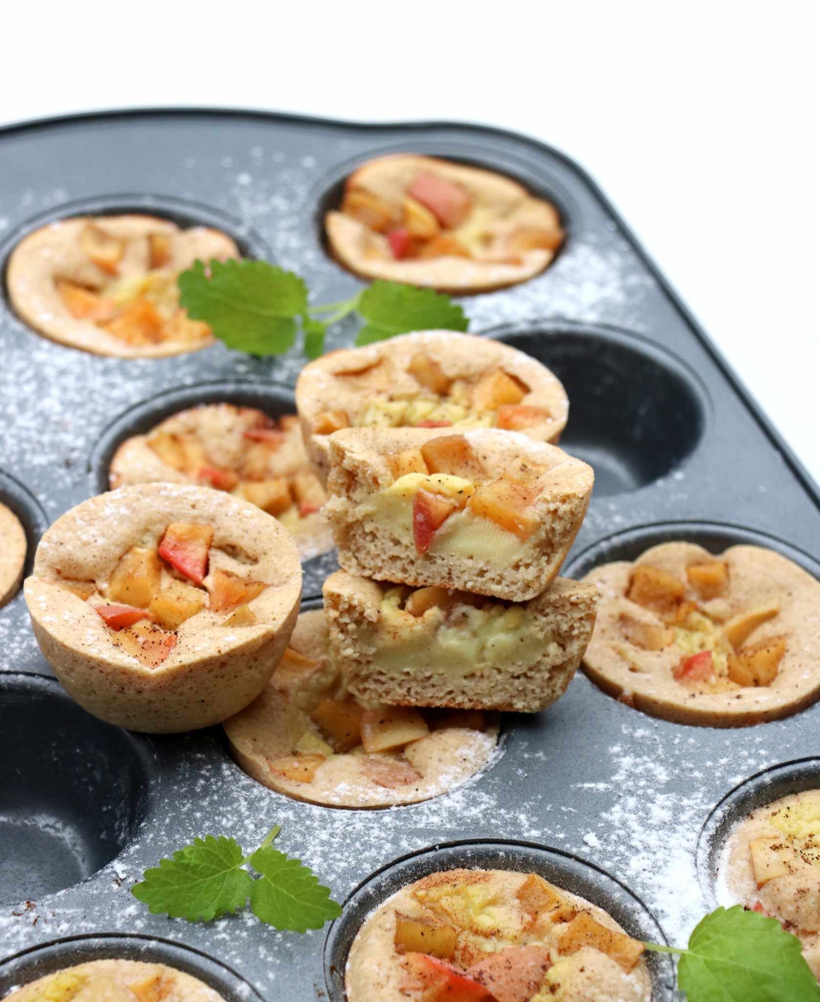 Sukkerfri eplemuffins med innbakt vaniljekrem