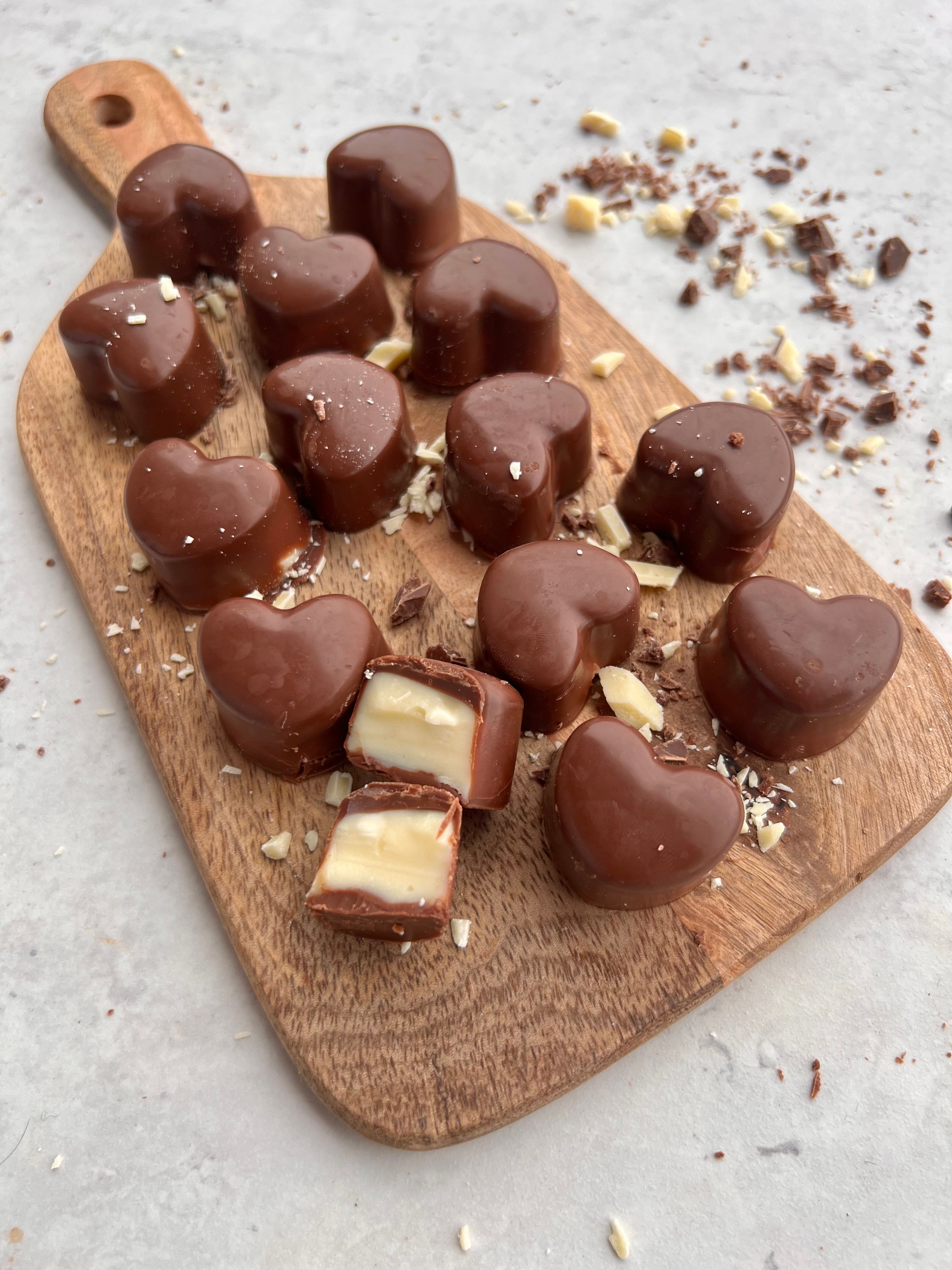 Sukkerfri sjokoladekonfekt med krema melkefyll