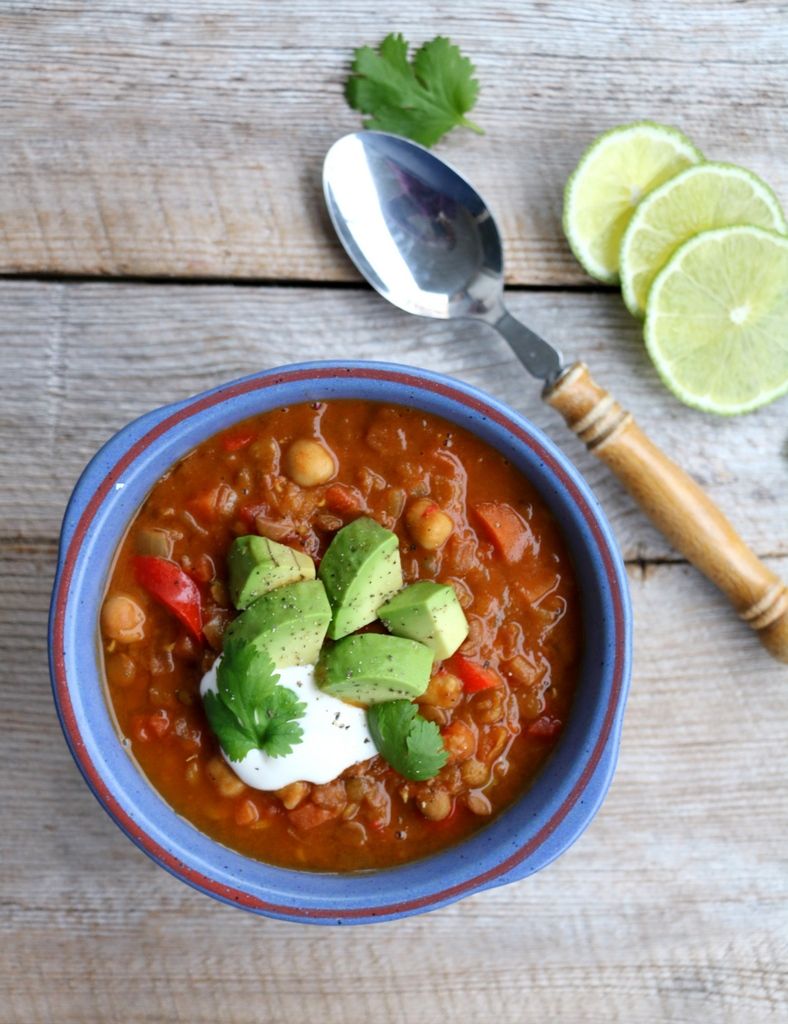Indisk linsegryte med kikerter