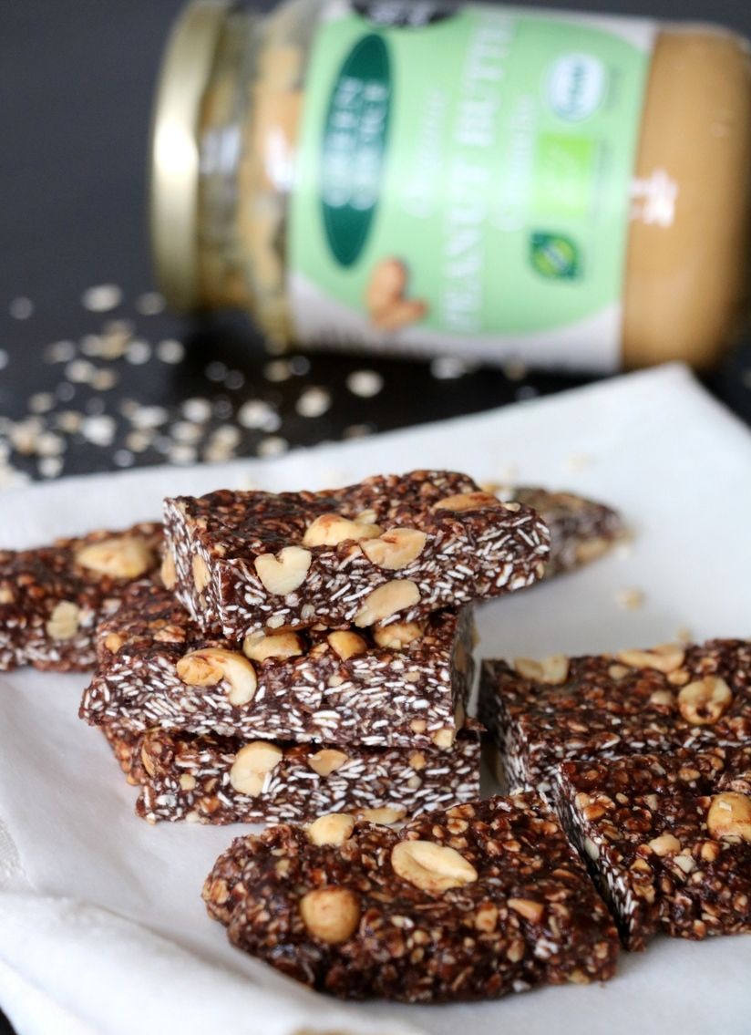 Energibar med peanøtt og sjokolade
