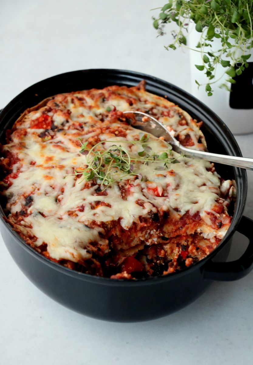 Vegetarlasagne med bønner & fetaost