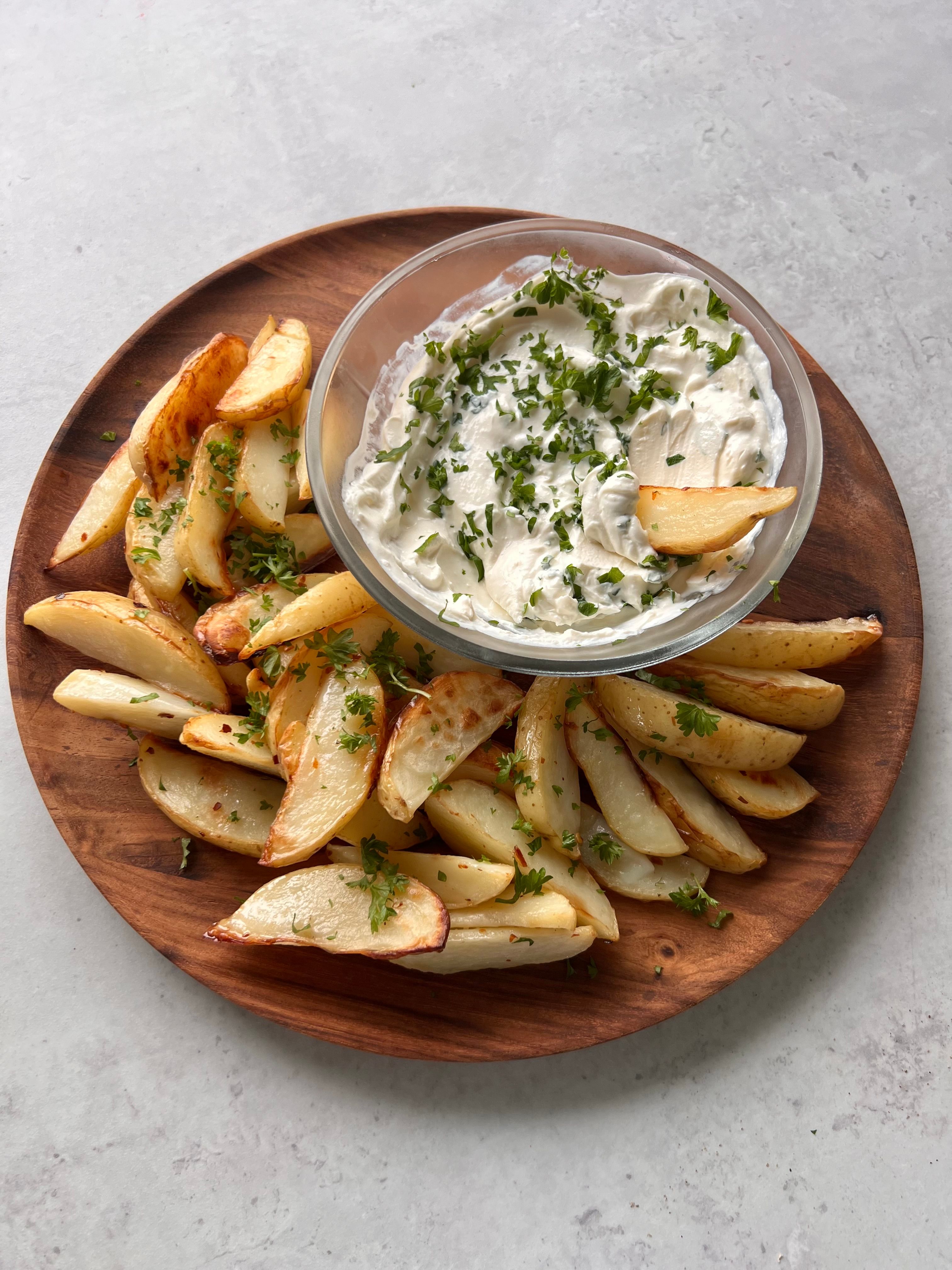 Perfekte potetbåter med fetakrem