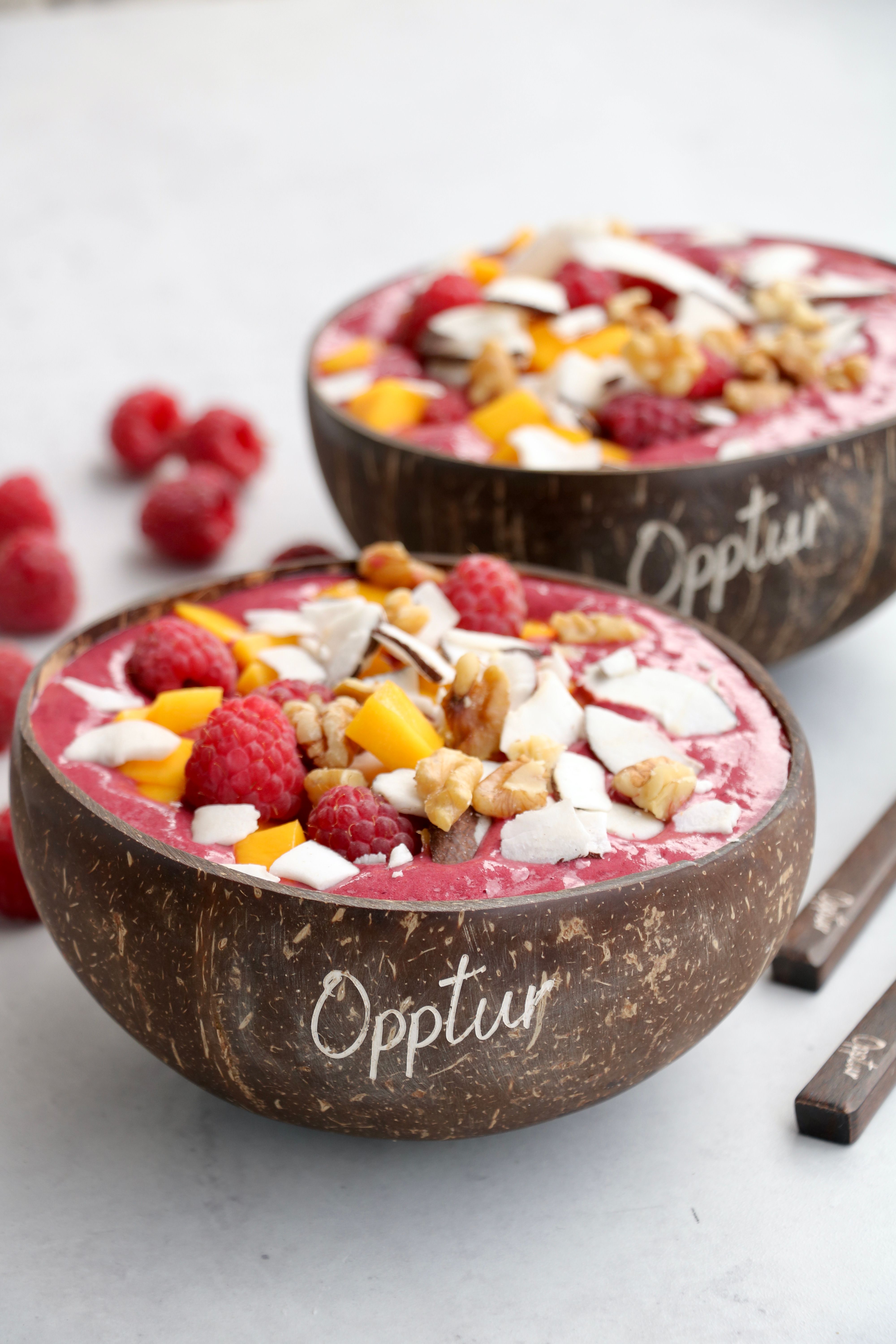 Jordbær, mango- og rødbetsmoothie