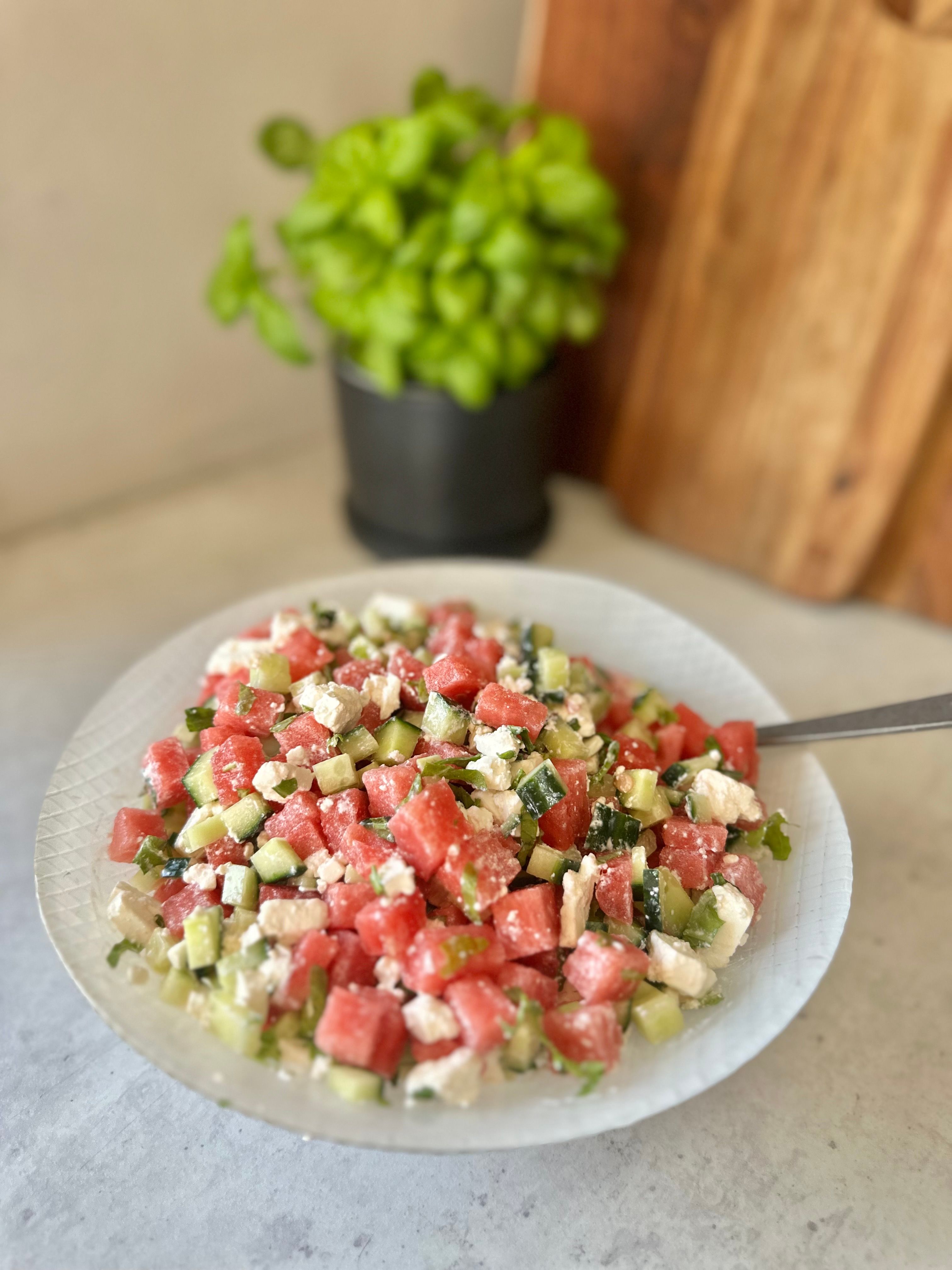 Vannmelon- og fetasalat