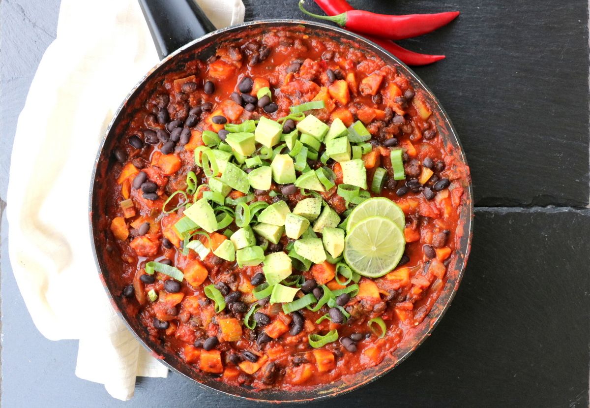 Chili sin carne med søtpotet