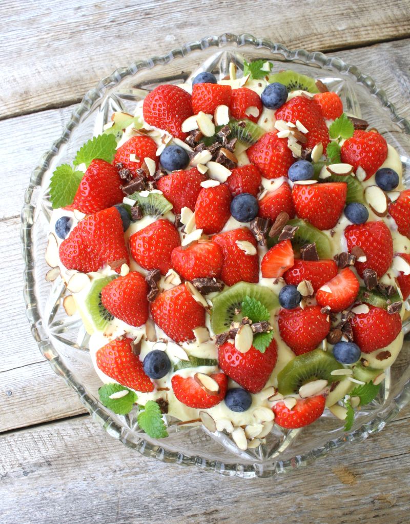 Sukkerfri marengskake med vaniljekrem