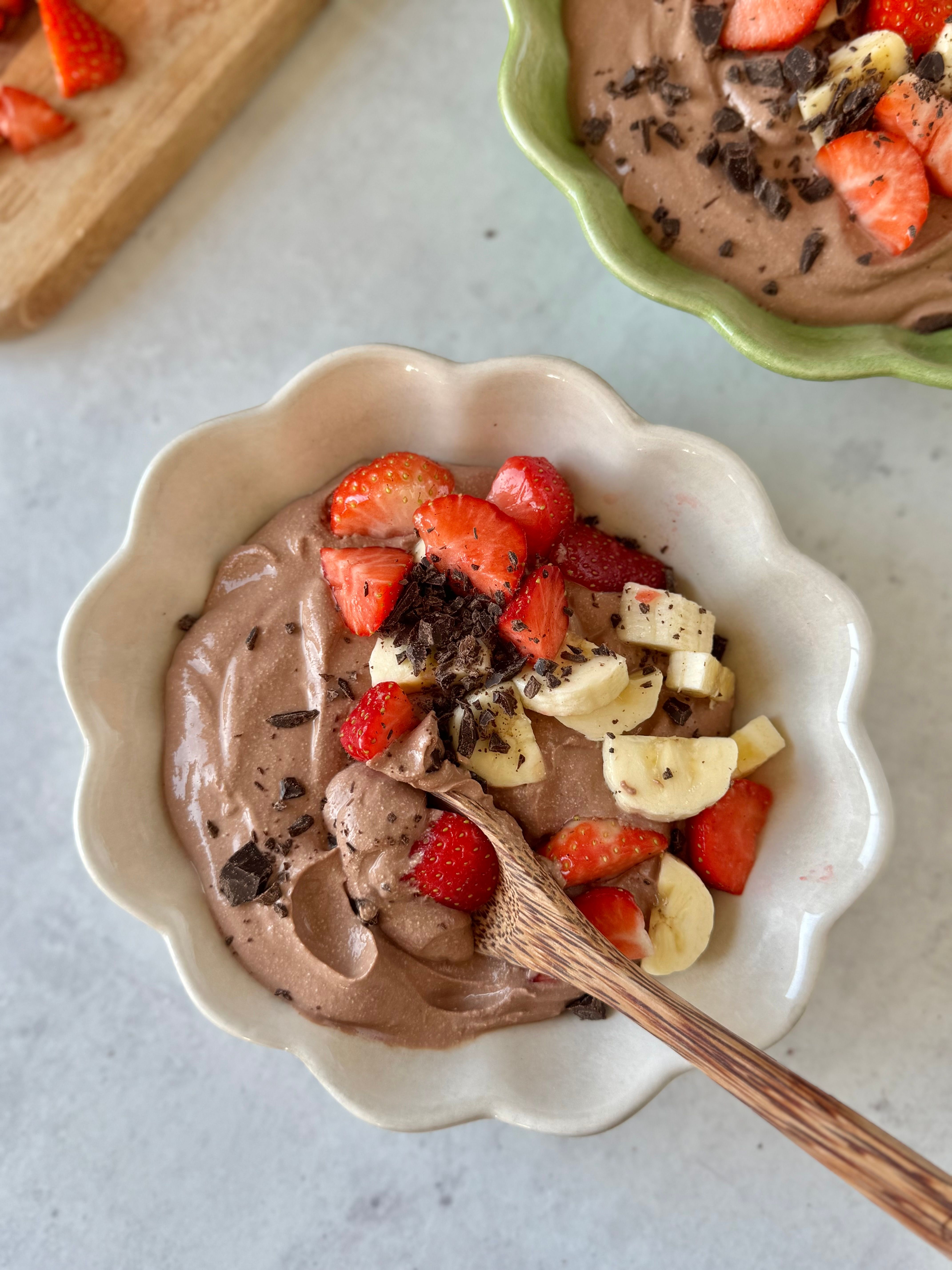 Proteinrik, nydelig og sunn sjokoladekrem 