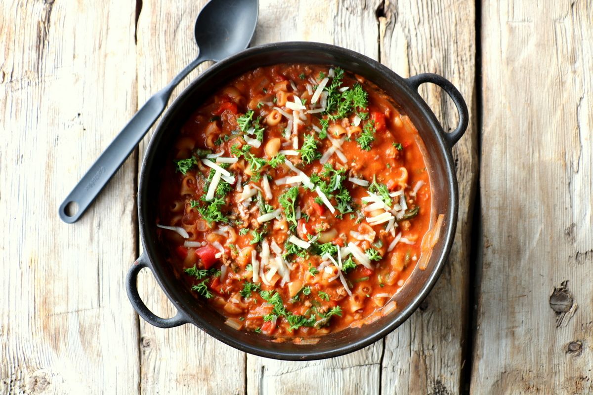Alt-i-ett pasta bolognese gryte