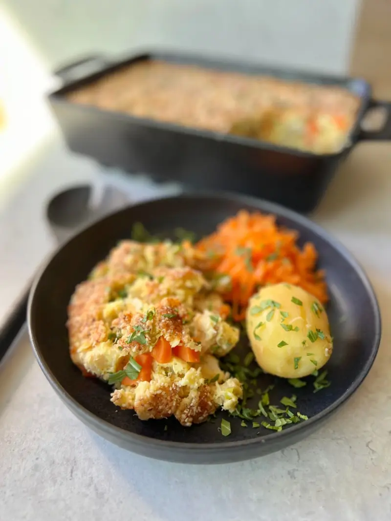 Heimelaga, forenkla fiskegrateng