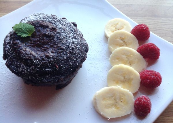 Sunn mikrokake på 1-2-3, som sjokoladefondant eller sjokoladekake!