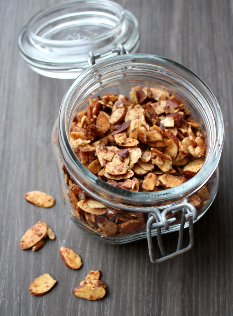 Skivede, brente mandler uten sukker