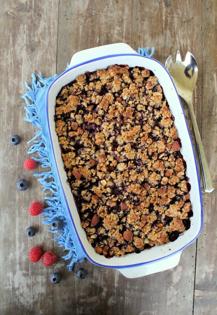 Blåbær smuldrepai uten sukker