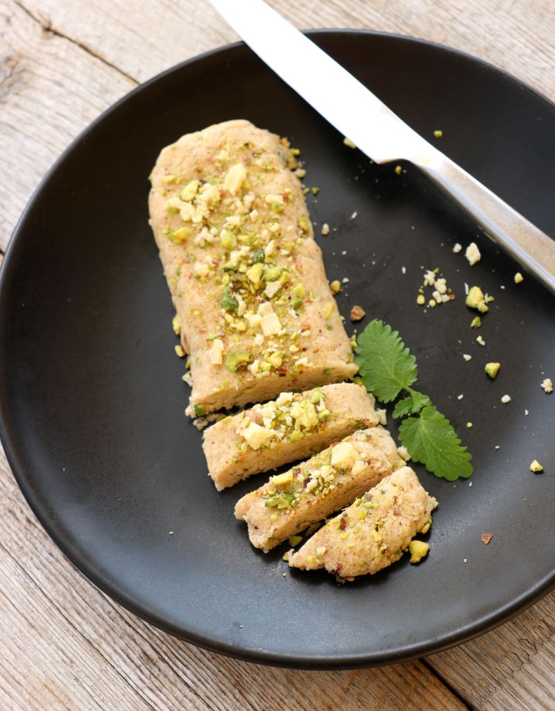 Proteinbar med vanilje og pistasje