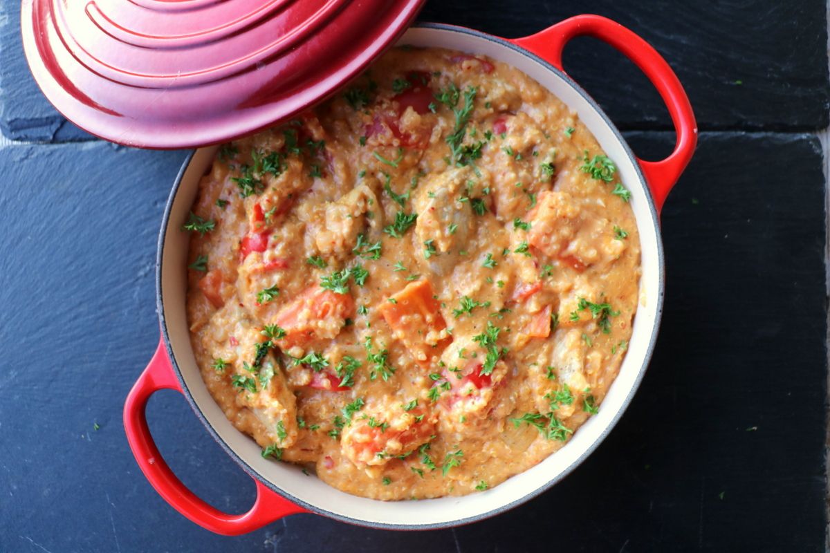Alt-i-ett krema kyllinggryte med quinoa