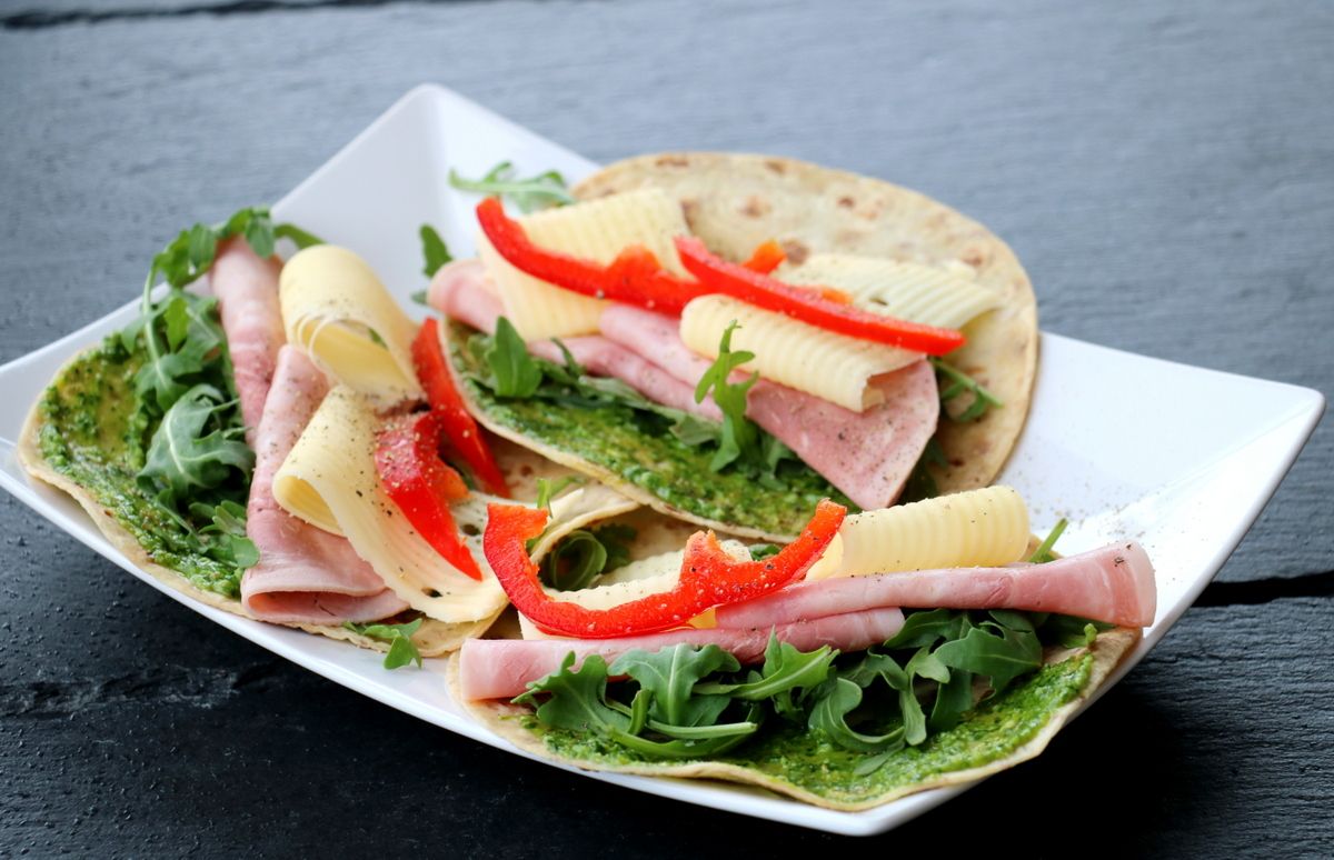 Fargerike, fylte frukost/lunsjlomper