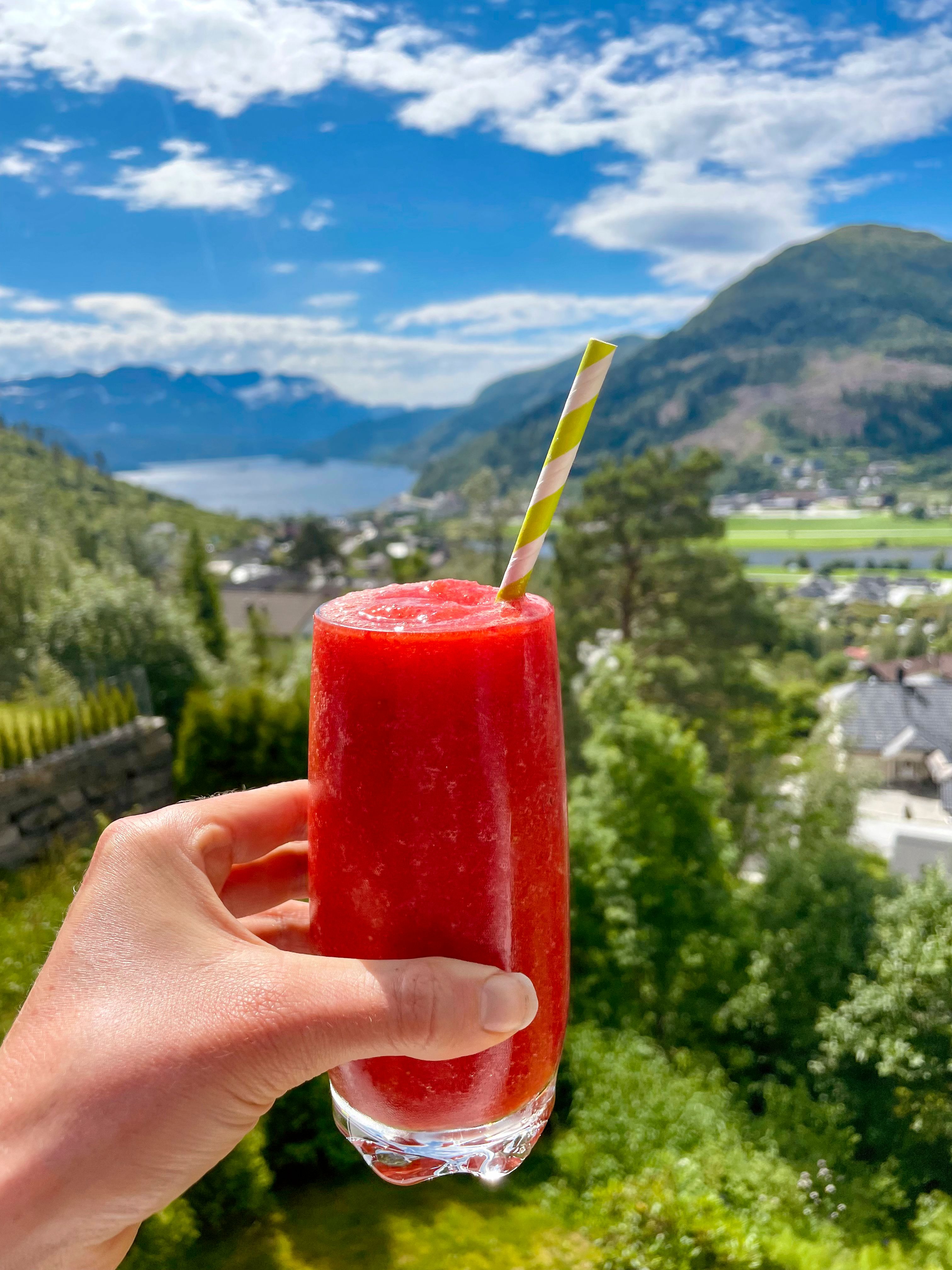 Sukkerfri jordbærslush på 1-2-3