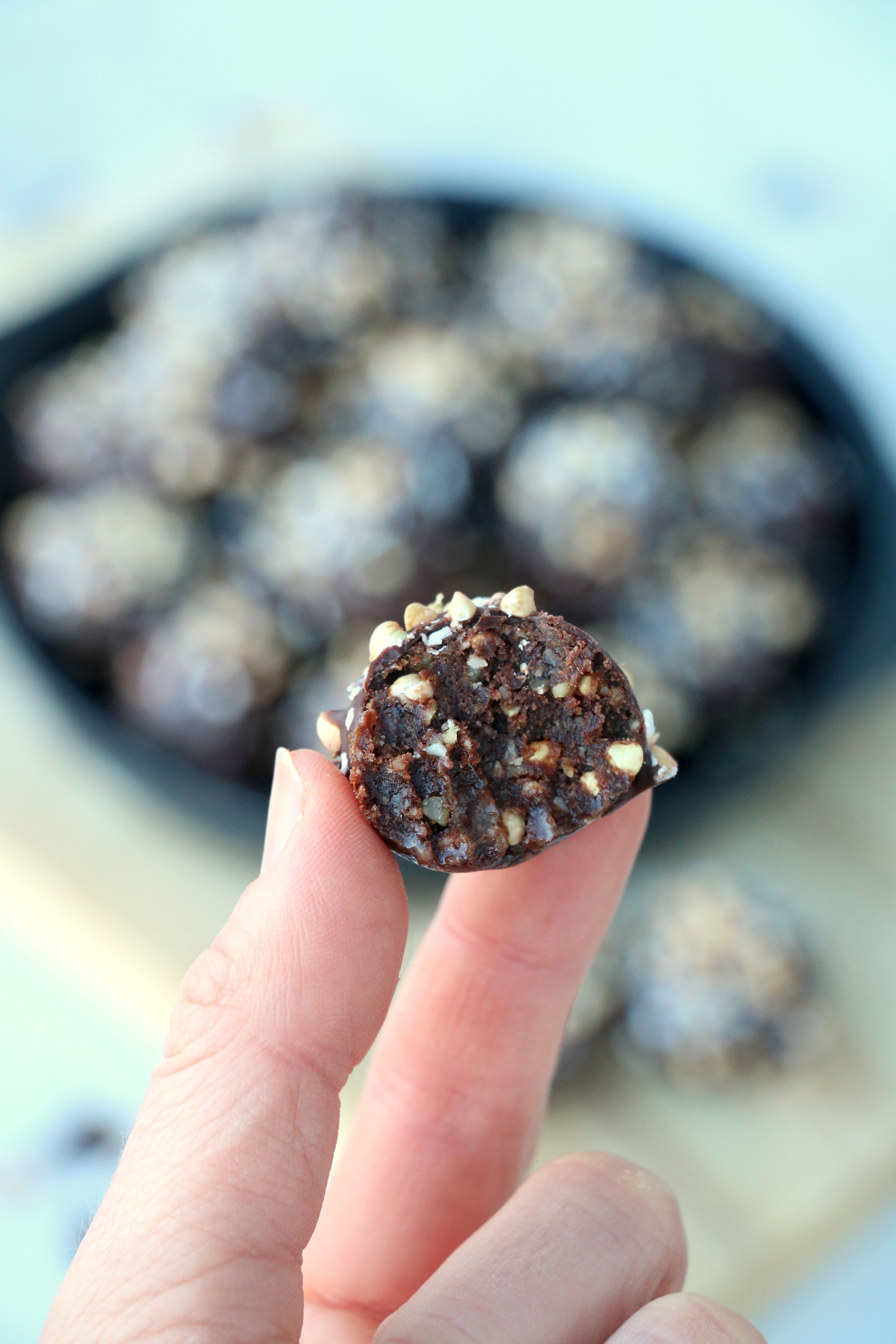 Søte, seige sjokoladekuler med crunch!