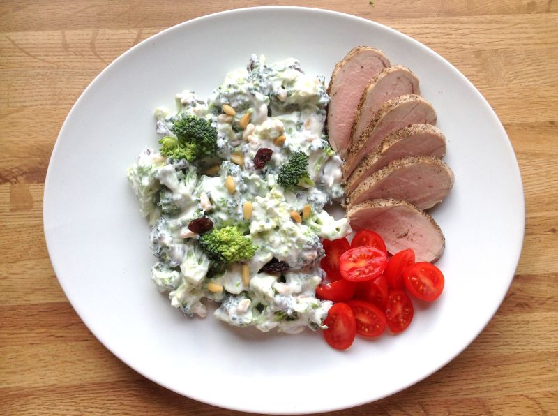 Indrefilet av svin med brokkolisalat