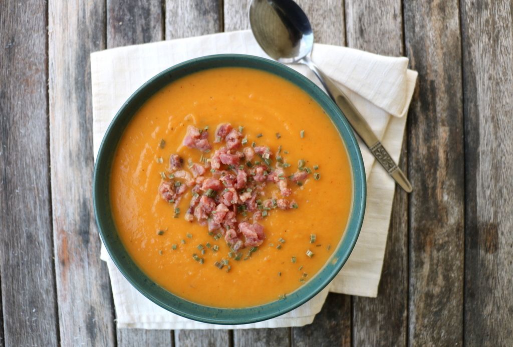 Søtpotet- og gulrotsuppe