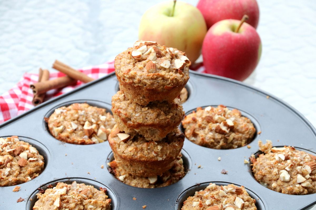 Proteinrike havremuffins med eple og kanel